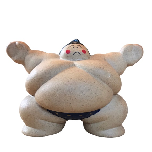 Sumo Doll Figure Set of 3 Ceramic In Action Figures Shikiri Shiko Akubi Hirune - Picture 3 of 8